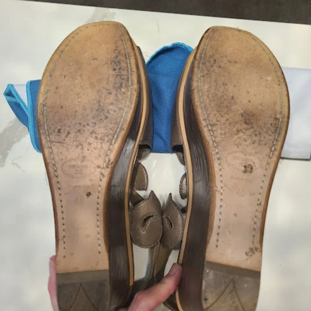 PRADA Platforms Leather EU 40 US size 9 or size 9.5